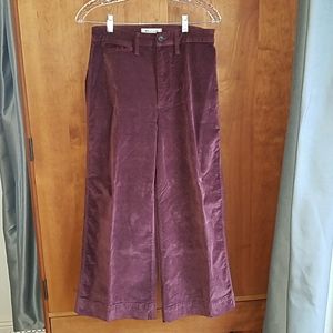 Madewell Emmet Crop Wide Leg Pants in Burgundy